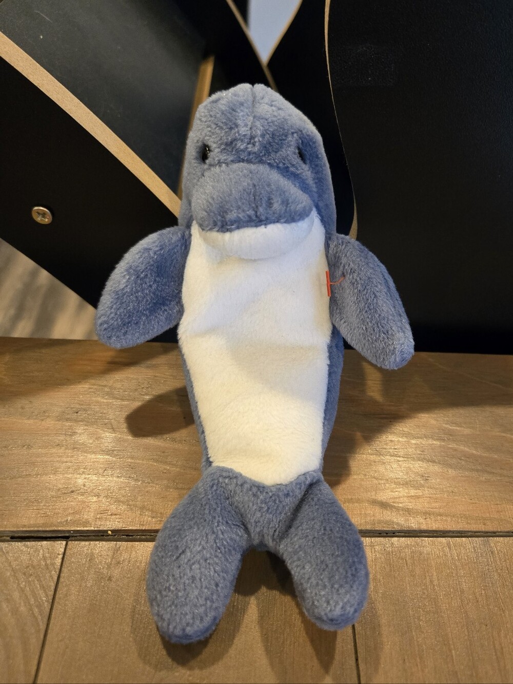 Vintage Ty Beanie Babies Blue and White Plush Dolphin Echo Stuffed Animal